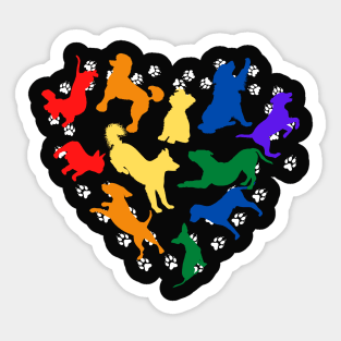 Dog Pride Heart - Pride Month Sticker